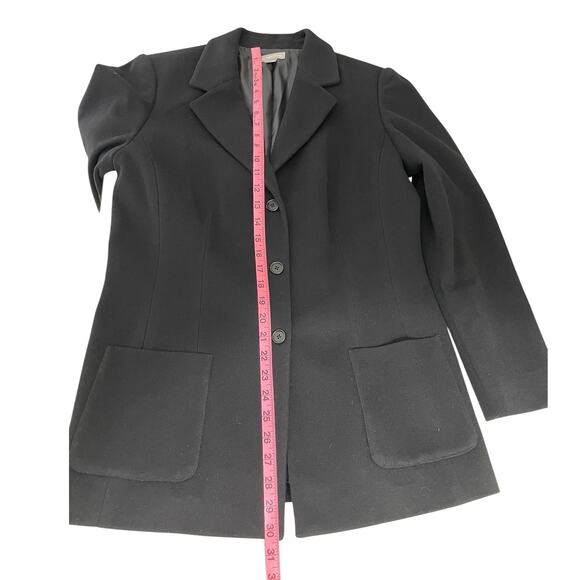 Nordstrom Wool Cashmere Blend Button Front Blazer Black Women's Size 10 Classic - Picture 10 of 13